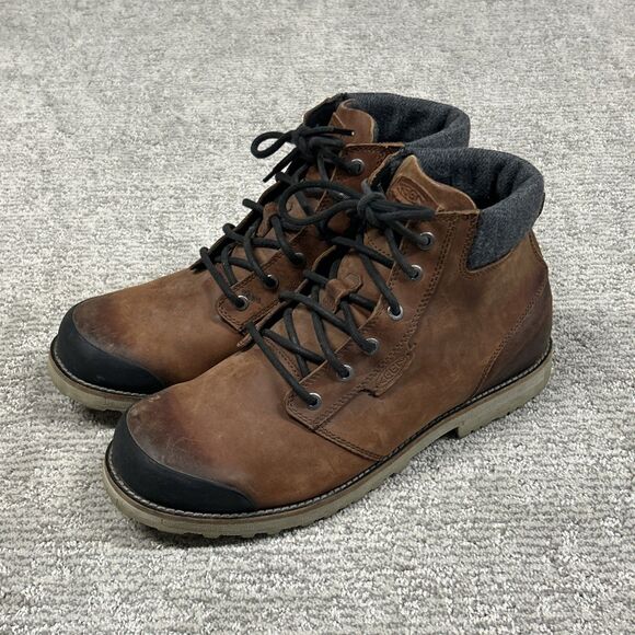 Keen Boots Mens 12 The Slater II Brown Warm Hiking Hunting Leather - Picture 1 of 8